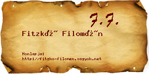 Fitzkó Filomén névjegykártya
